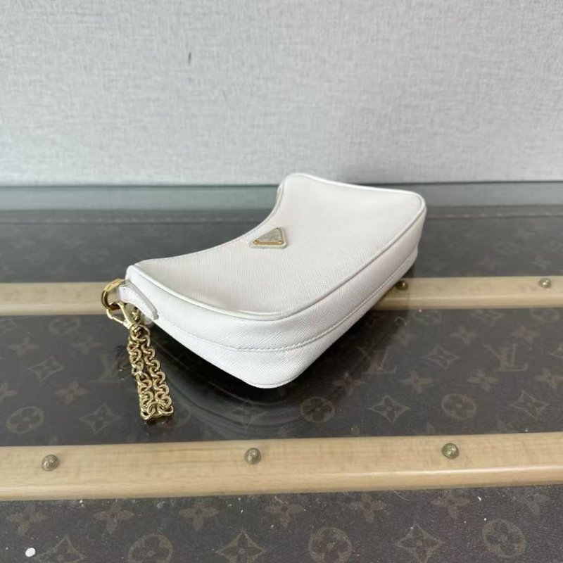 ✨PRADA 白色十字紋牛皮三合一 mini肩背斜背包 18*9*5 99新配件塵袋-4