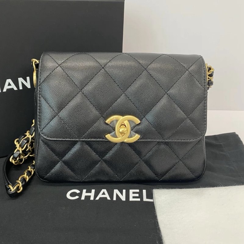 CHANEL 24B黑金mini flap 20*14*7 全新閒置配件盒子塵袋-0