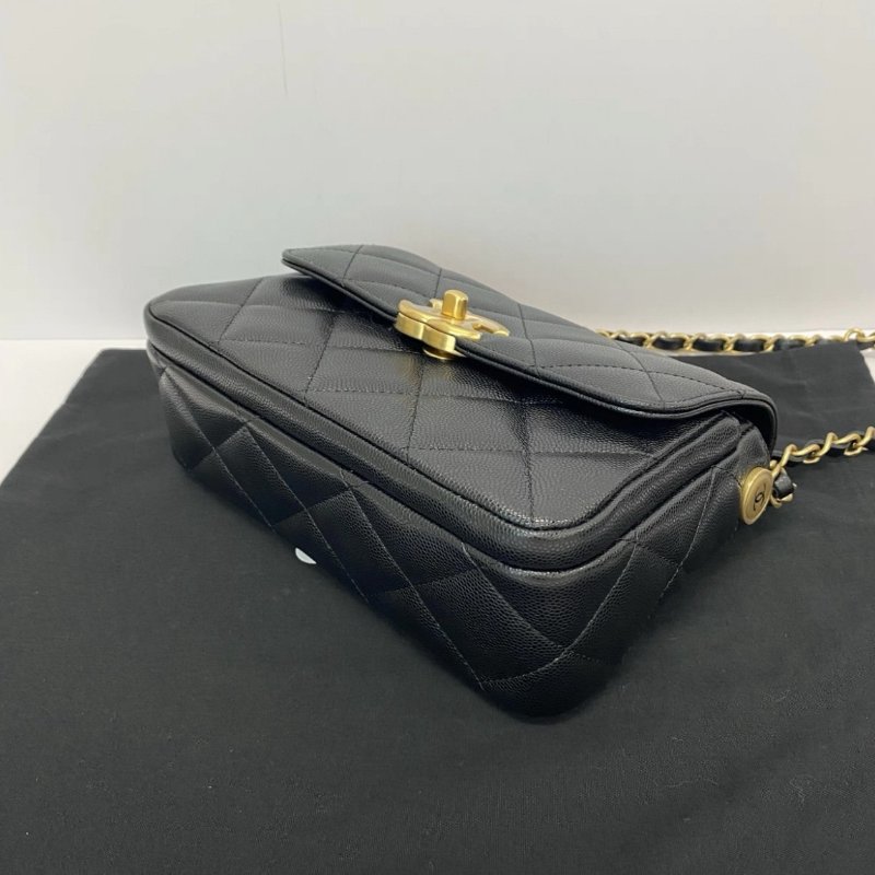CHANEL 24B黑金mini flap 20*14*7 全新閒置配件盒子塵袋-2
