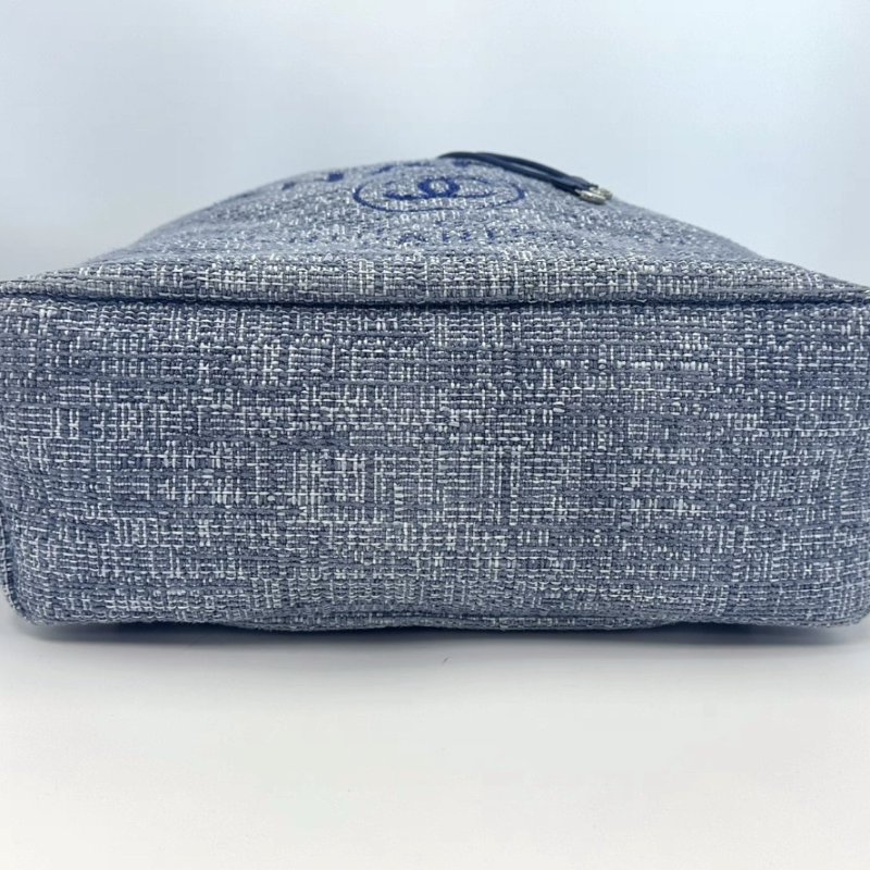 CHANEL 帆布海軍藍沙灘後背包32*37*13 98新配件塵袋-3