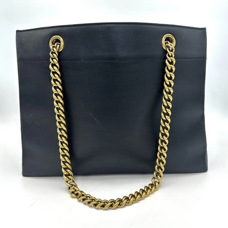 BALENCIAGA 黑金字母Logo圖案Totebag35*27*14 98新-5