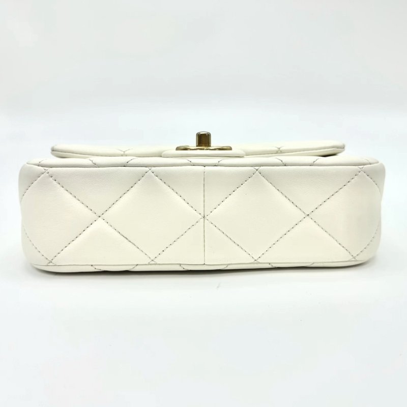 CHANEL 白金珍珠大mini肩背斜背鏈條包 20*7*13 98新配件塵袋-3