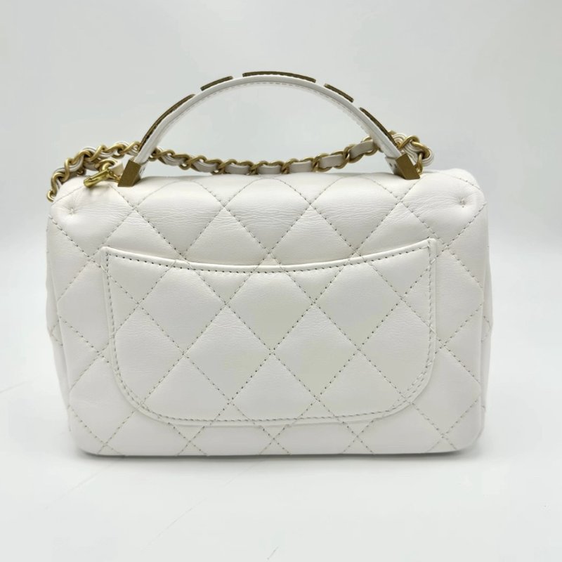 CHANEL 24p手柄方胖子白金手提肩背包 21*13 99新配件塵袋-4