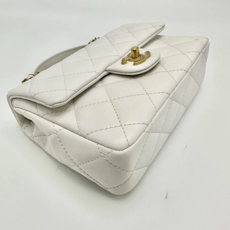 CHANEL 24p手柄方胖子白金手提肩背包 21*13 99新 配件塵袋-3