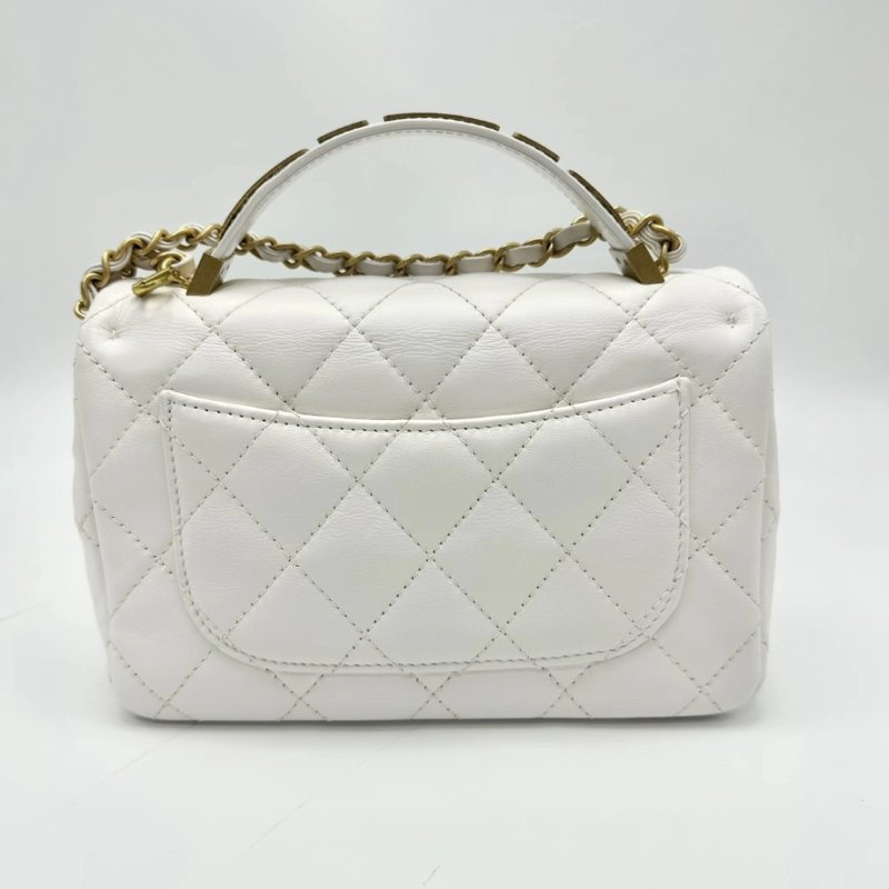 CHANEL 24p手柄方胖子白金手提肩背包 21*13 99新 配件塵袋-4