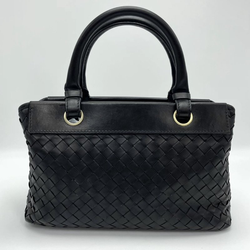 BV 黑色金扣編織手提斜背包 26*17*7 98新配件塵袋-5