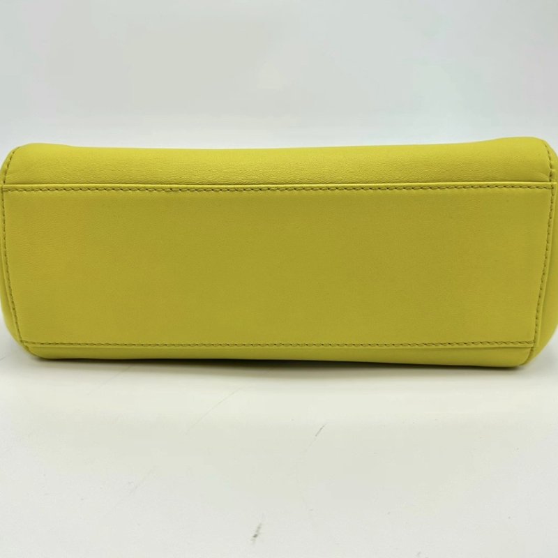 FENDI Peekaboo黃色銀扣肩背斜背手提包23*15*10 98新配件塵袋-3