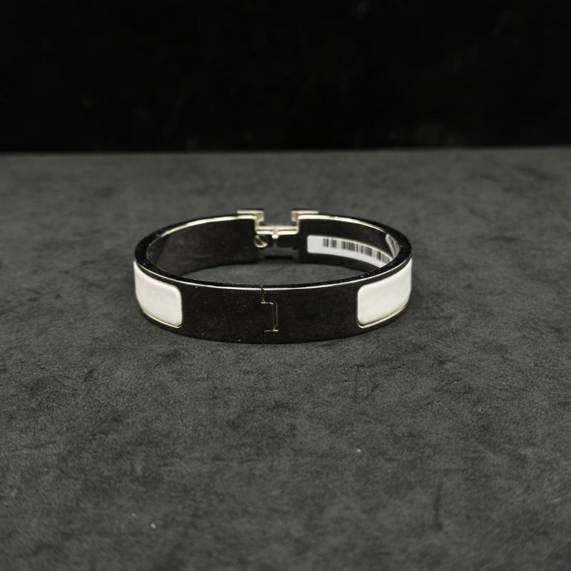 HERMES 白色H琺瑯手鐲15cm 99新-3