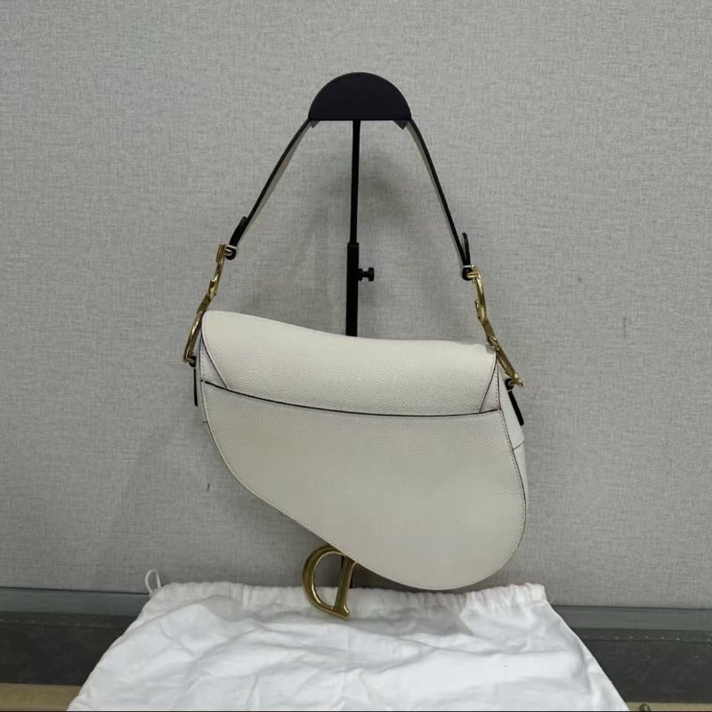 DIOR 白金馬鞍手提肩背腋下包中號23*21*6 98新 配件塵袋-4