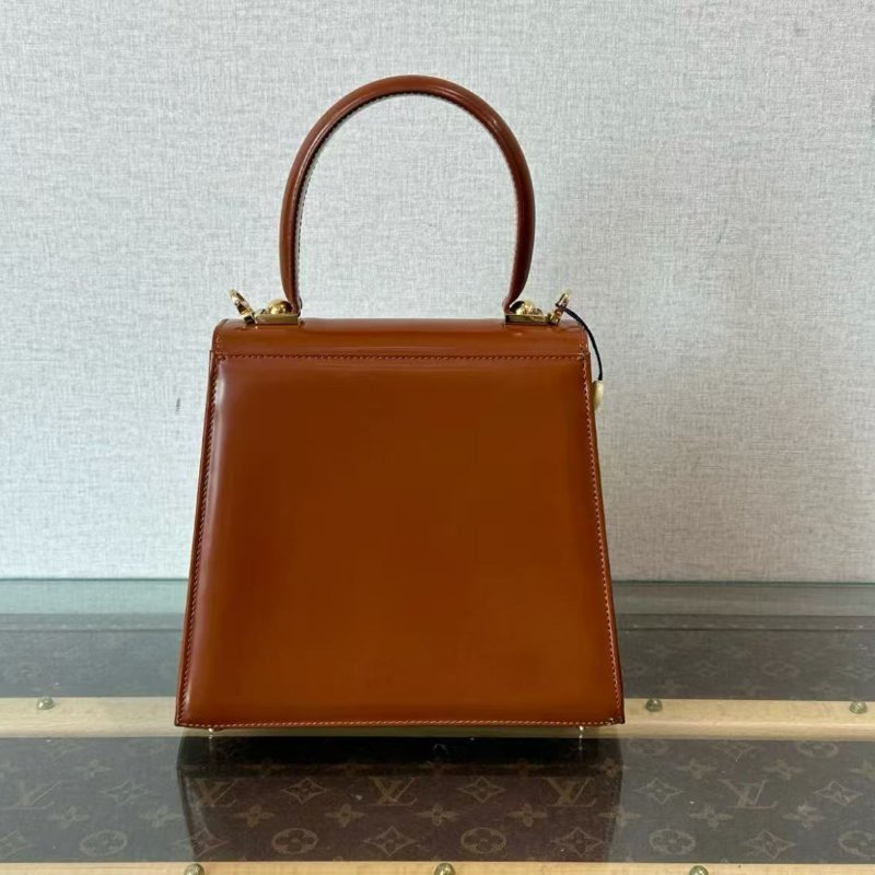 ✨FERRAGAMO 金棕色金扣小號博物館手提斜背包 20*18*9 98新配件塵袋-5