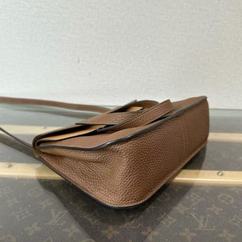 ✨HERMES 栗子色金扣Halzan25手提肩背斜背包 25*17*8 98新配件塵袋-1