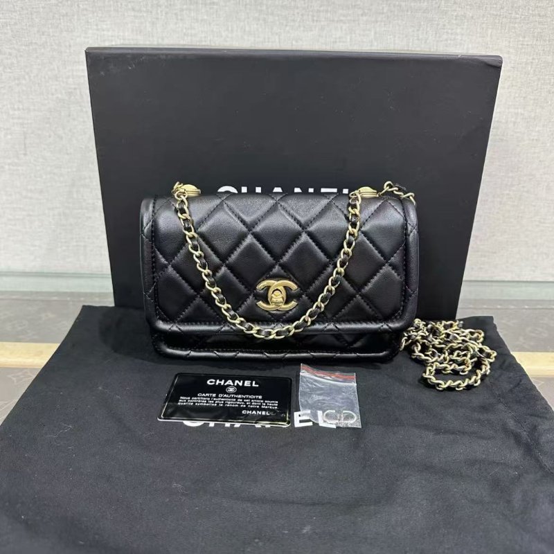 ✨CHANEL 黑金金幣豆腐包19*12*6 98新配件塵袋盒子保卡-0