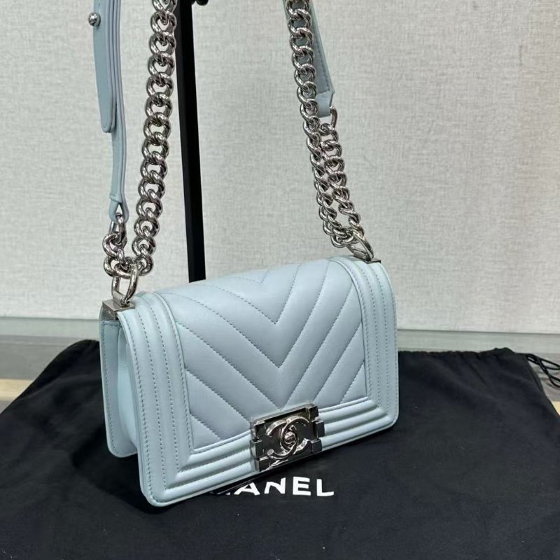 ✨CHANEL 銀扣 Leboy小號鍊條包20*11*6 99新配件塵袋盒子-1