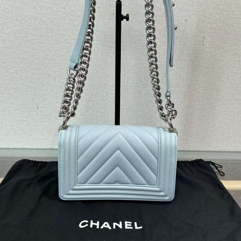 ✨CHANEL 銀扣 Leboy小號鍊條包20*11*6 99新配件塵袋盒子-5