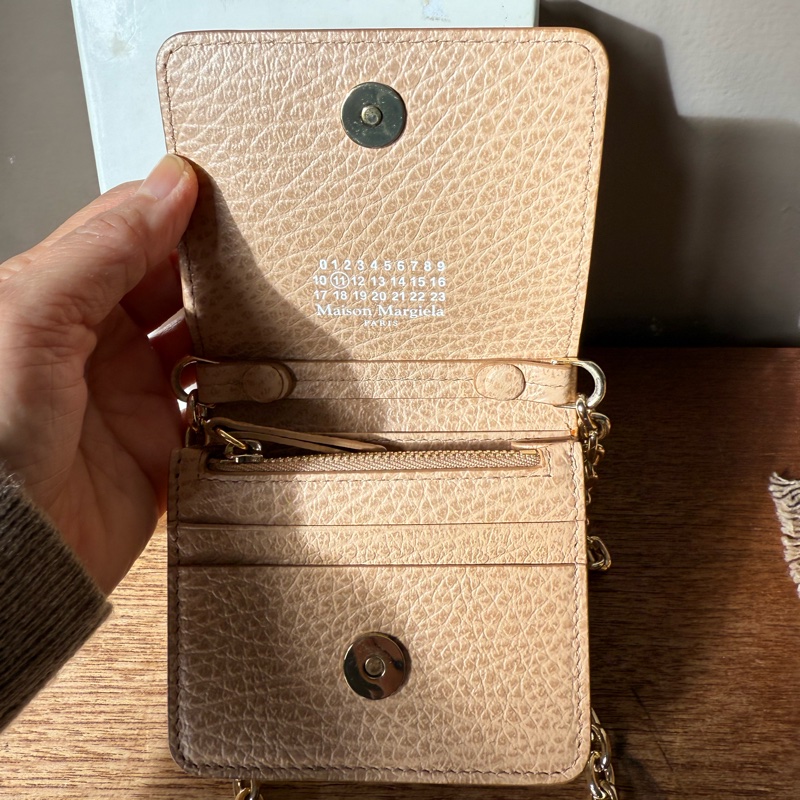 Maison Margiela 粉色鏈帶短夾 小廢包-3