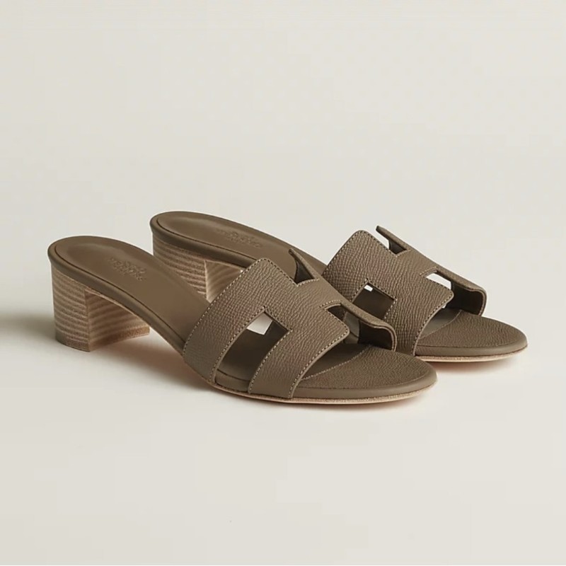 Hermès oasis 大象灰涼鞋-5