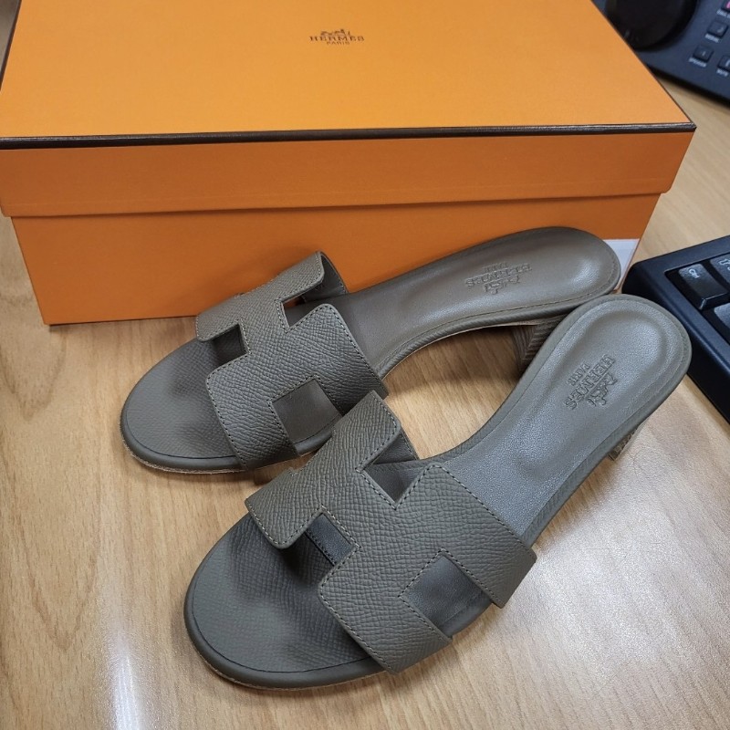 Hermès oasis 大象灰涼鞋-7