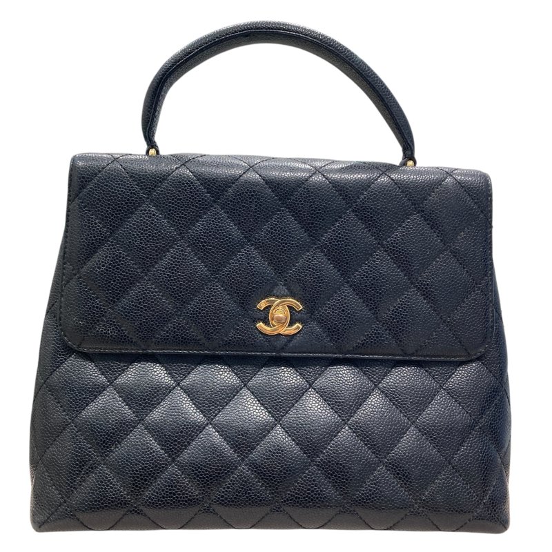 CHANEL 香奈兒 Kelly Handbag 荔枝牛皮 手提包 黑色-0