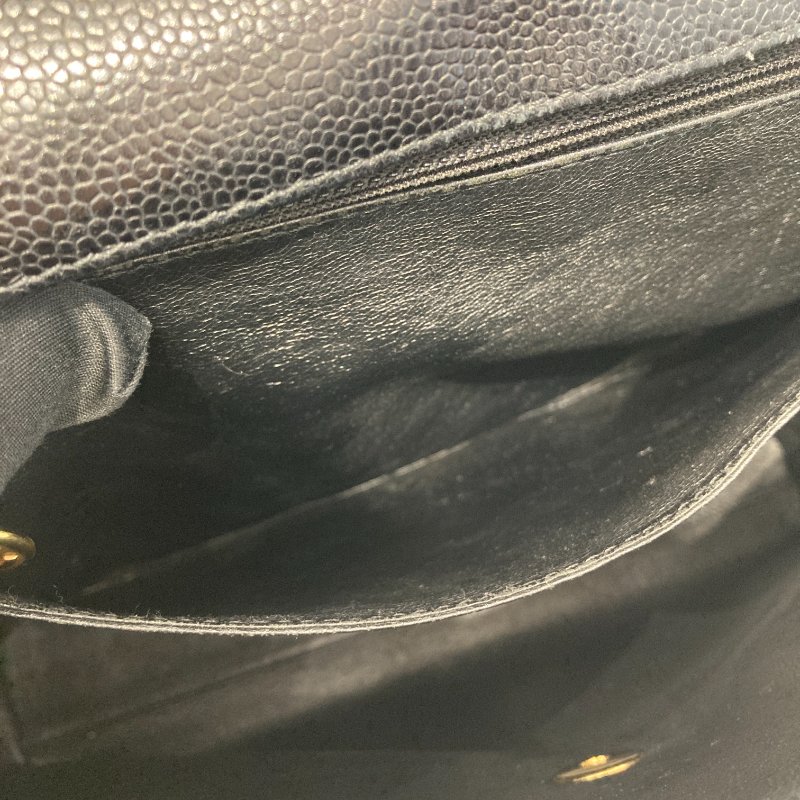 CHANEL 香奈兒 Kelly Handbag 荔枝牛皮 手提包 黑色-8