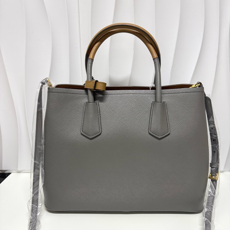 Prada / 普拉達 錫器灰配金棕手柄 經典Double-1