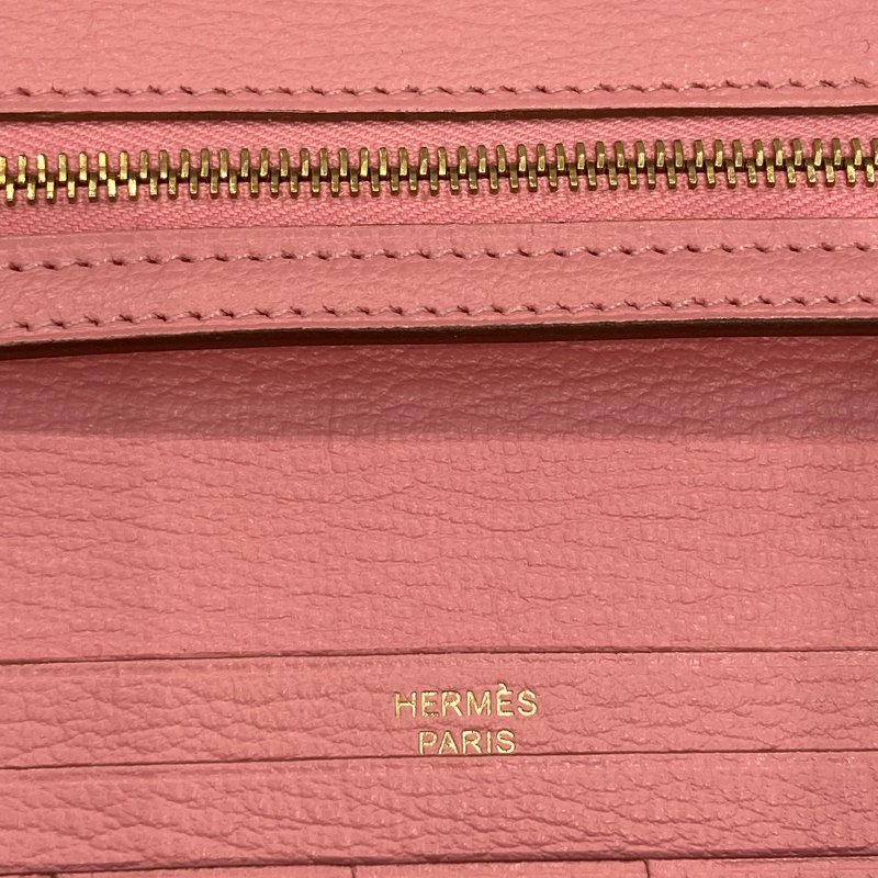 HERMES 愛馬仕 Béarn Soufflet 長夾 橘粉色-4