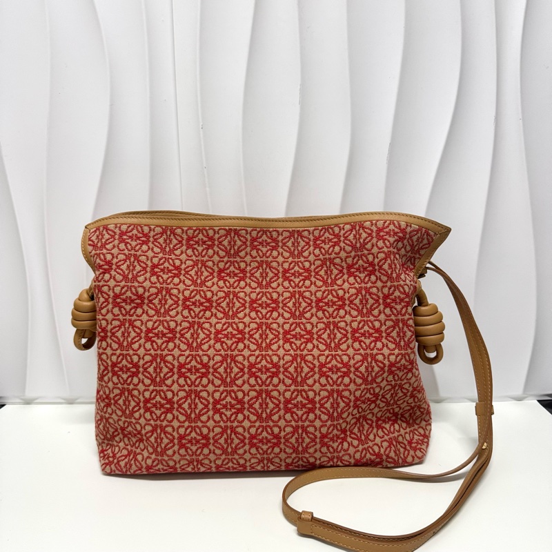 LOEWE / 羅意威 紅色滿印 刺繡福袋中號-0