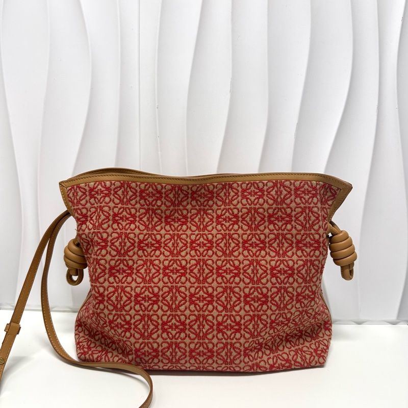 LOEWE / 羅意威 紅色滿印 刺繡福袋中號-8