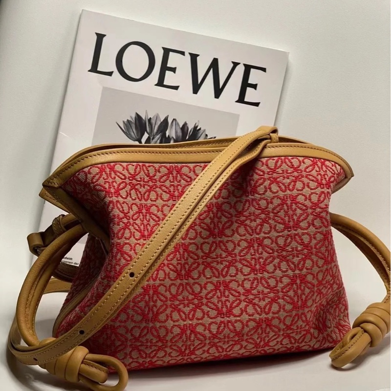 LOEWE / 羅意威 紅色滿印 刺繡福袋中號-6