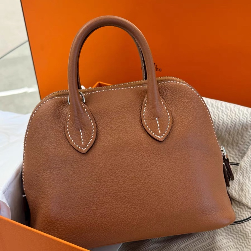 99新 Hermes 愛馬仕 Mini Bolide 保齡球包  金棕  W刻 附件：包裝盒 塵袋 24年票-1