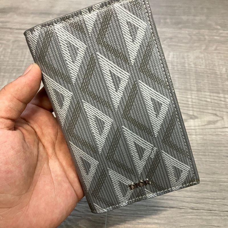 DIOR 迪奧 DIAMOND 鑽石 12卡 對折 兩折 卡包 卡夾 名片夾-0
