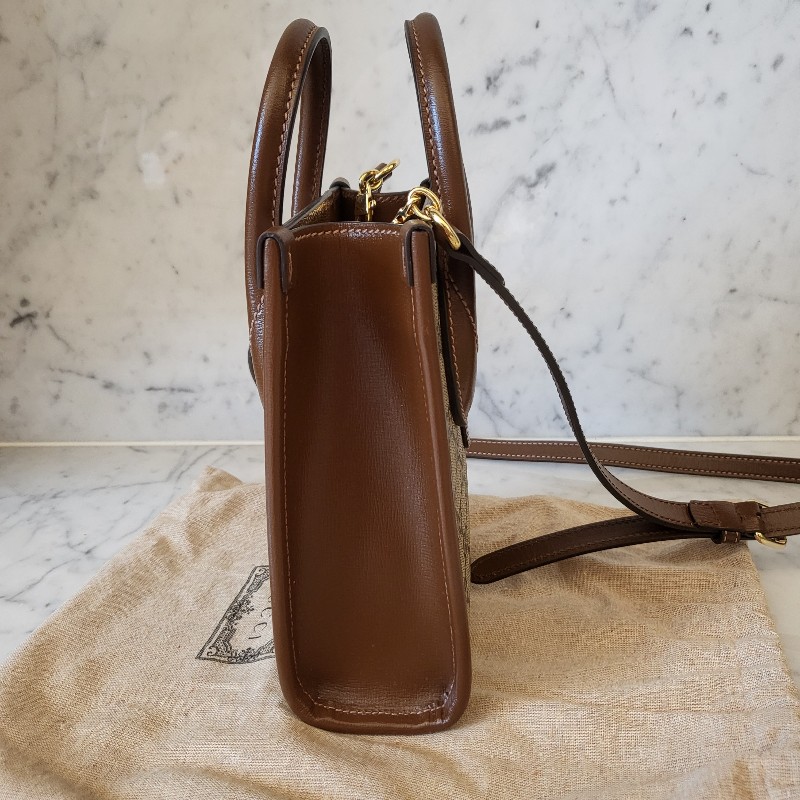 GUCCI 琴譜包/老花/焦糖配色-4