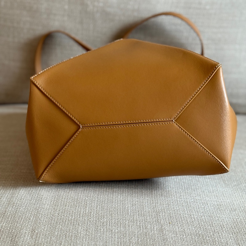 LOEWE 羅威 Puzzie Fold Tote 中款 亮面牛皮 折疊托特-7