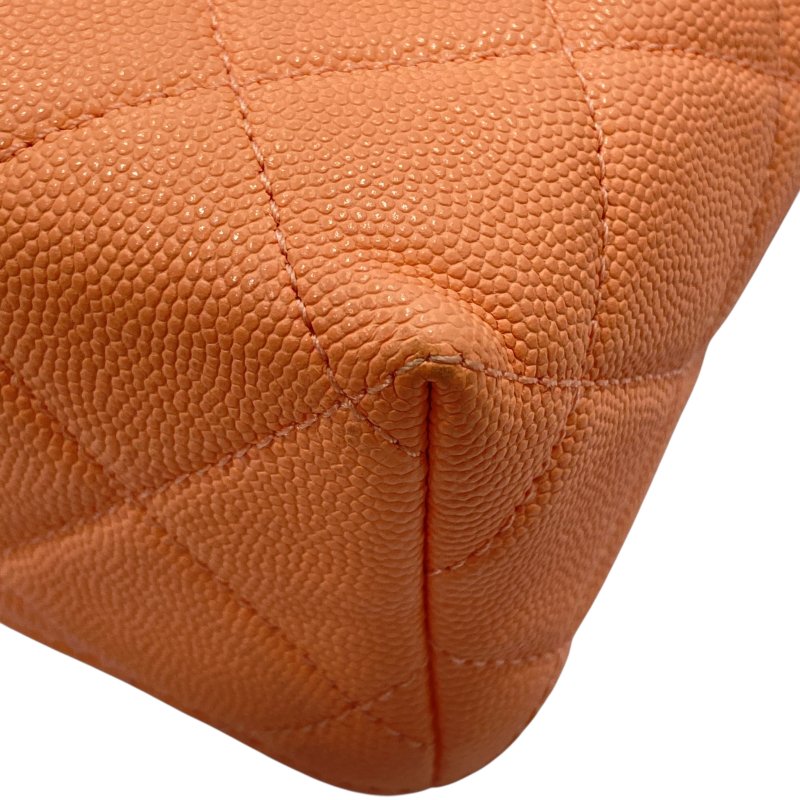 CHANEL 香奈兒 荔枝牛皮 肩背包 鮭魚粉色-9