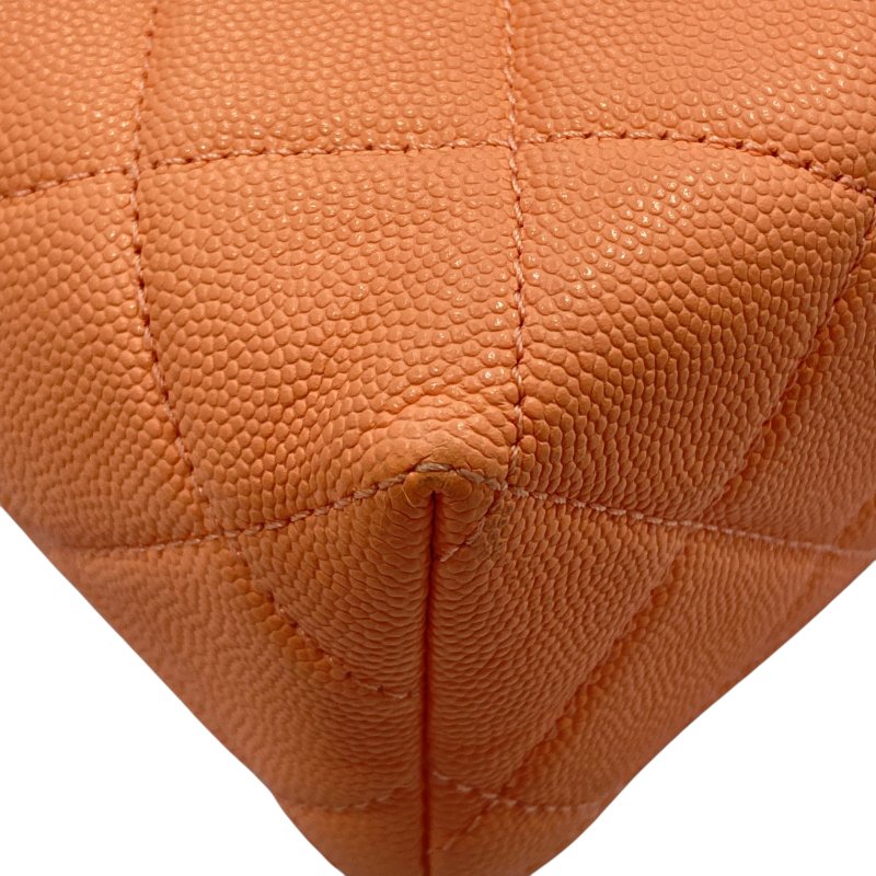 CHANEL 香奈兒 荔枝牛皮 肩背包 鮭魚粉色-10