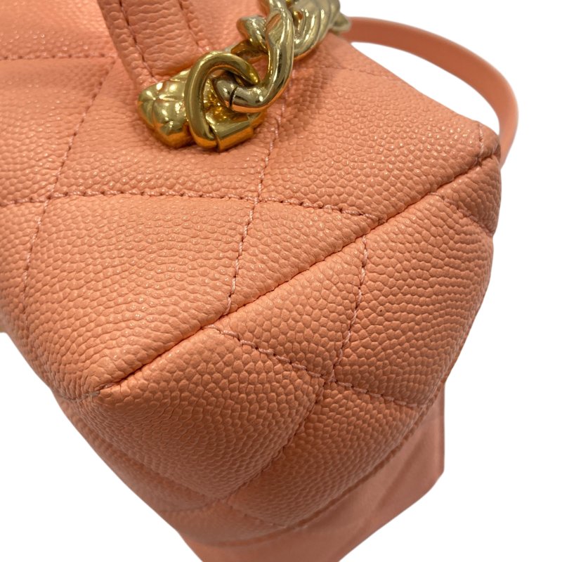 CHANEL 香奈兒 荔枝牛皮 肩背包 鮭魚粉色-19