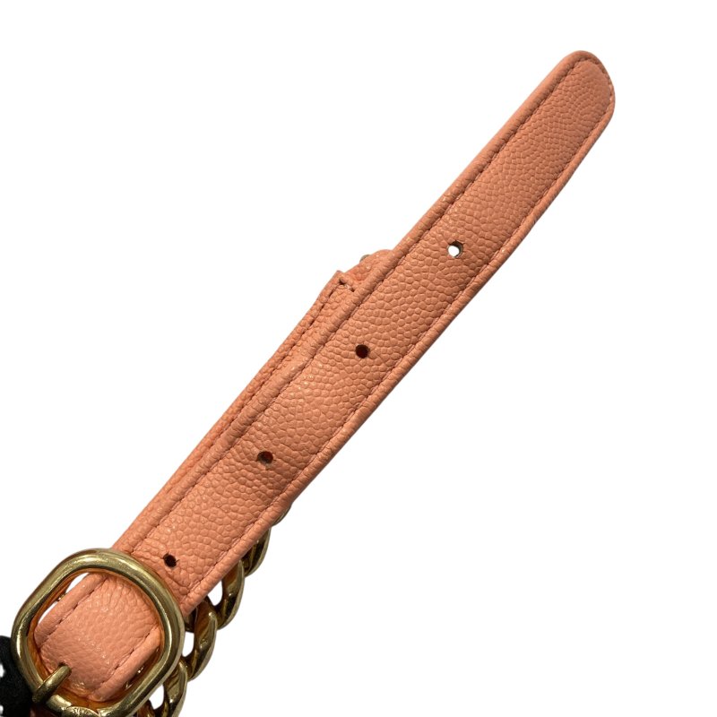 CHANEL 香奈兒 荔枝牛皮 肩背包 鮭魚粉色-22