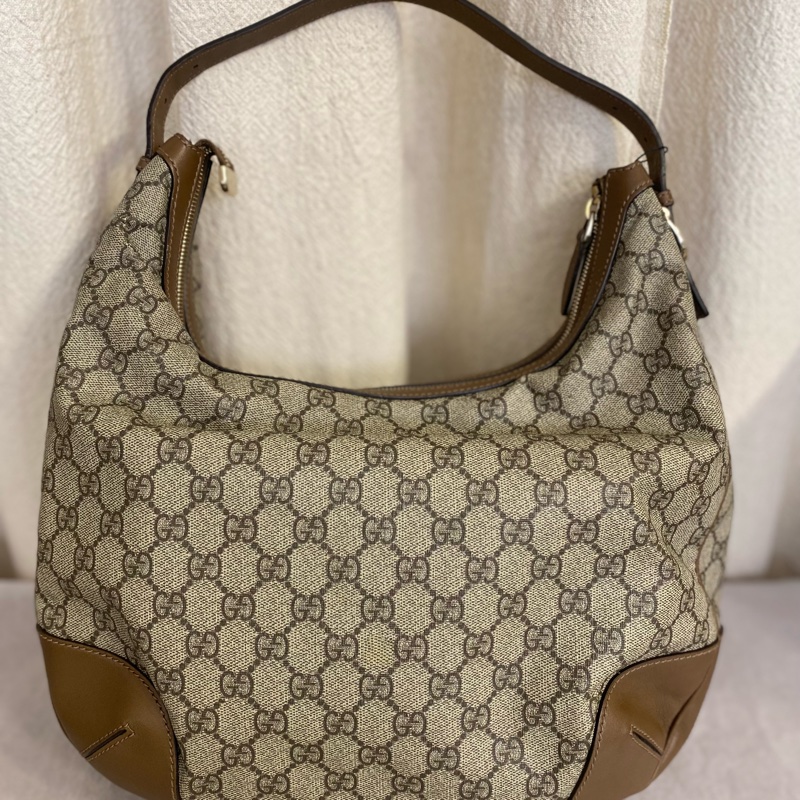 Gucci /古馳老花塗層大月亮單肩腋下包-0