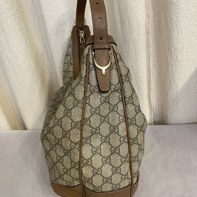 Gucci /古馳老花塗層大月亮單肩腋下包-2