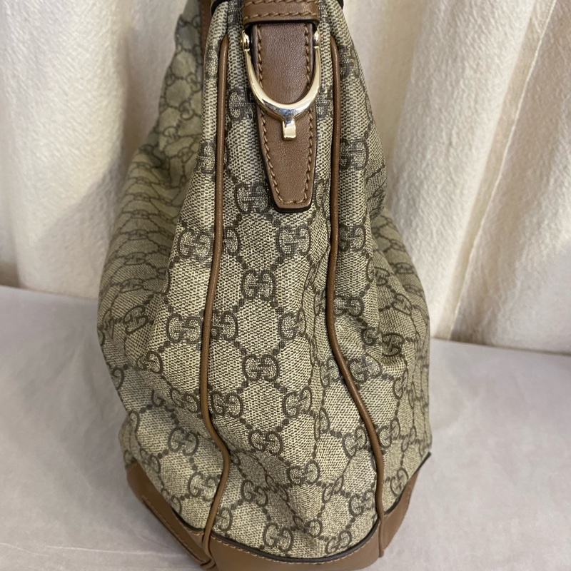 Gucci /古馳老花塗層大月亮單肩腋下包-3