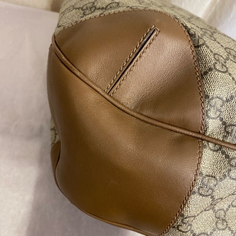 Gucci /古馳老花塗層大月亮單肩腋下包-6