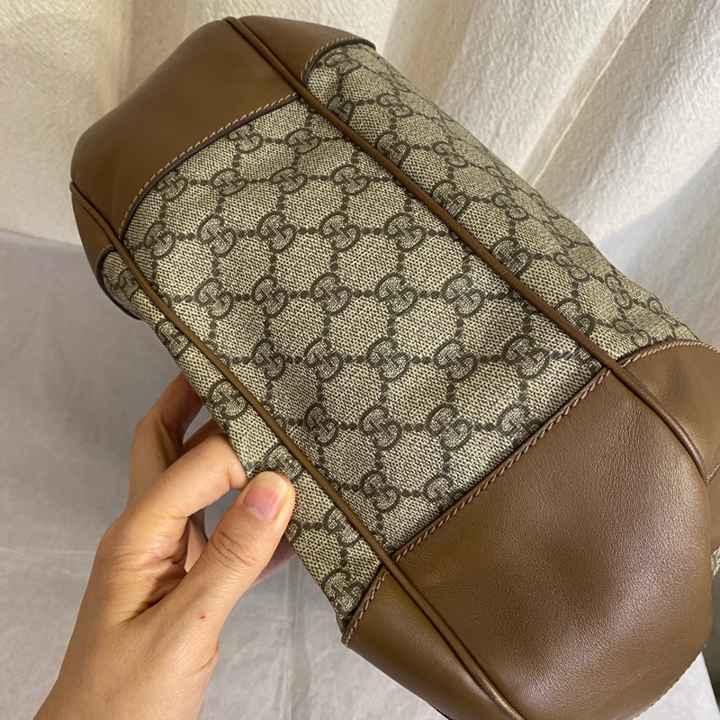 Gucci /古馳老花塗層大月亮單肩腋下包-7