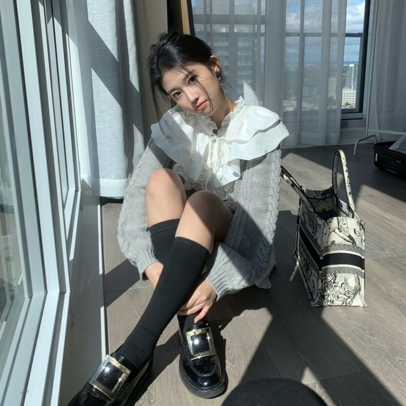 促銷品 Roger VivierViv Rangers金扣厚底樂福鞋 小牛皮製成金屬飾扣皮革內底橡膠厚-4