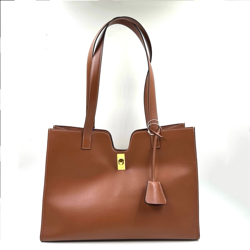 Celine/賽琳 Cabas 旋鎖閉合純色光滑小牛皮 托特包Tote-0