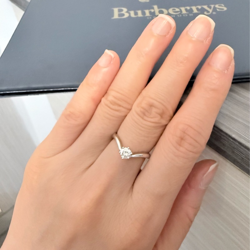 Burberrys 中古鑽石戒指 pt900 0.31ct-0