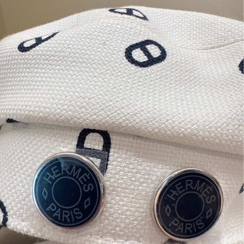 HERMES 白色豬鼻報童帽畫家帽 56-5