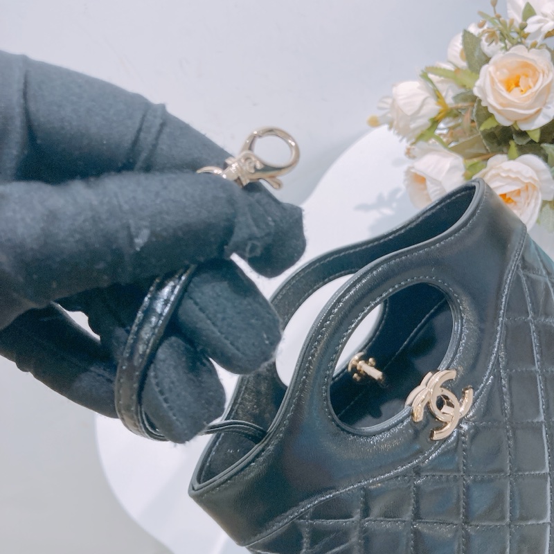 TW4444 CHANEL 香奈兒迷你31系列鍊帶包包31 MINI BAG BLACK CALFSKIN-9