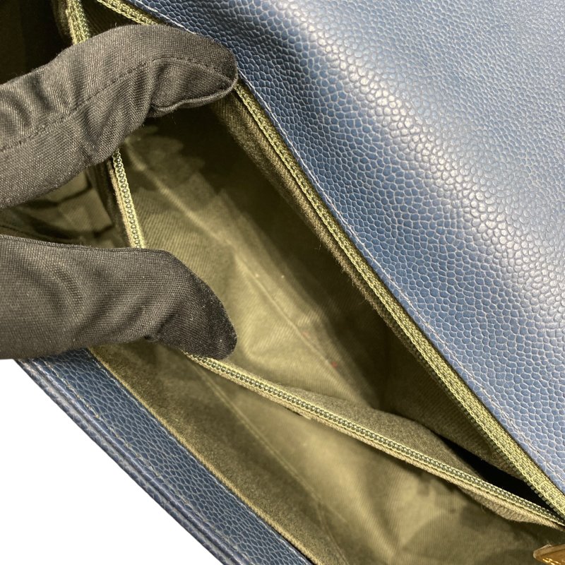 CHANEL 香奈兒 A92193 BOY28 魚子醬皮 鏈條單肩包 藍灰色-8