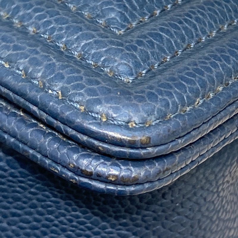 CHANEL 香奈兒 A92193 BOY28 魚子醬皮 鏈條單肩包 藍灰色-10