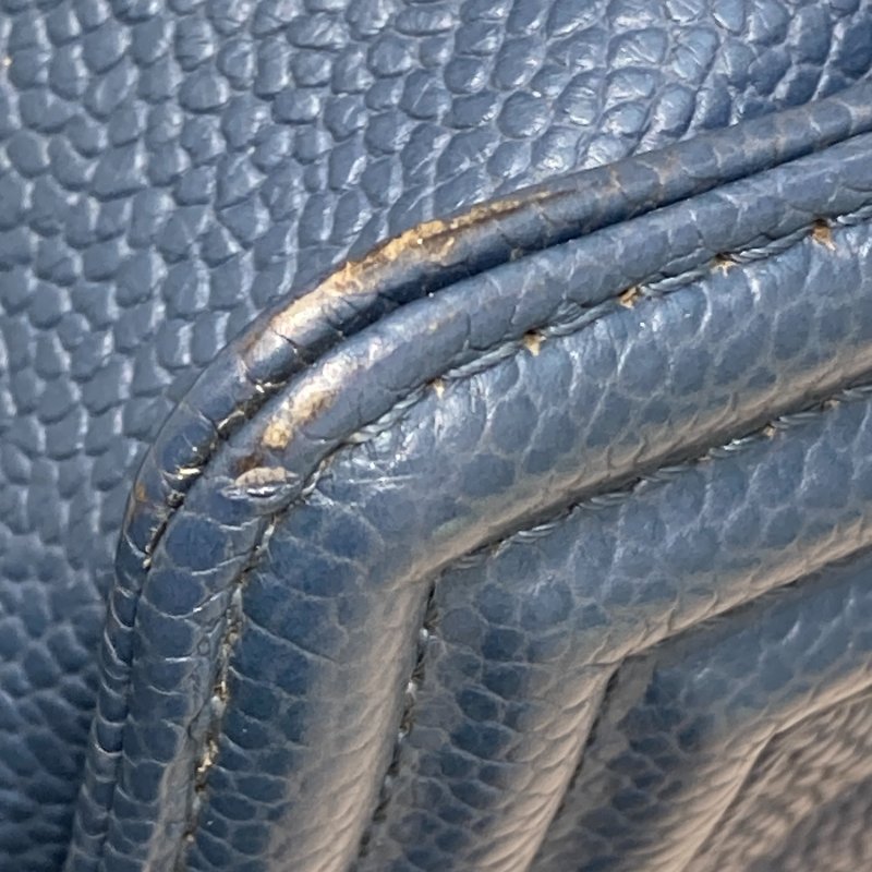 CHANEL 香奈兒 A92193 BOY28 魚子醬皮 鏈條單肩包 藍灰色-11