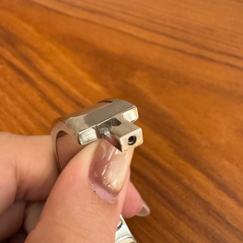 Hermes咖啡色銀H手環-20